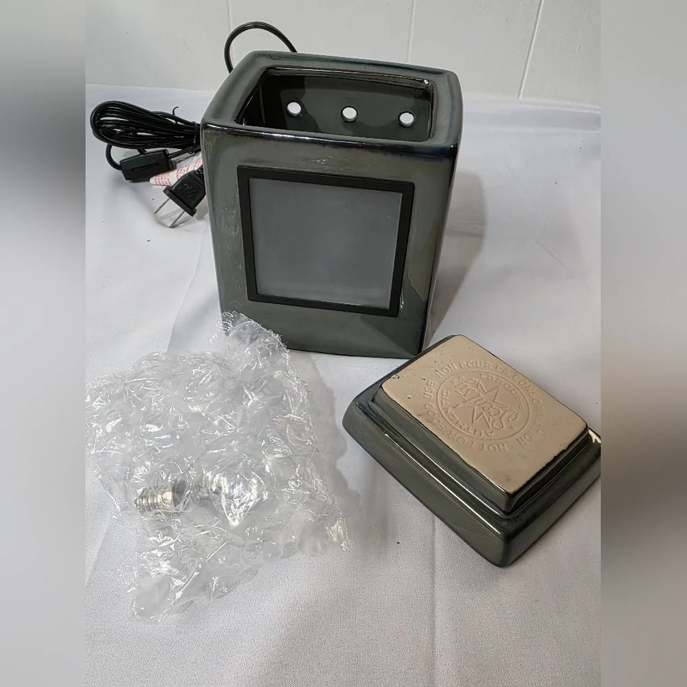 Scentsy Gallery Cube Moss Electric Full Size Ceramic Wax Warmer Retired